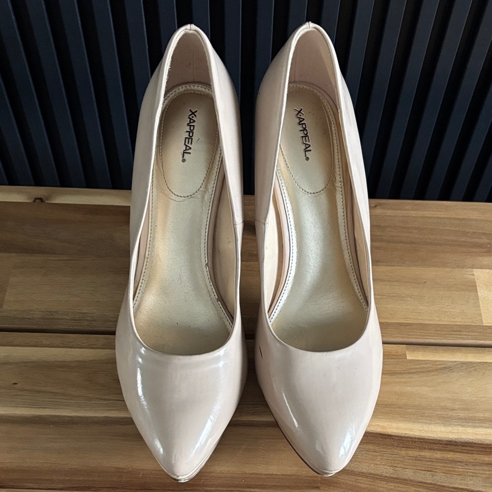 Patent Pink Nude Pointy Toe Platform High Heels - Picture 5 of 8